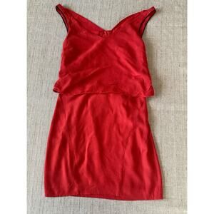 Sandro Mini Dress Red Silk Size 1 (S)